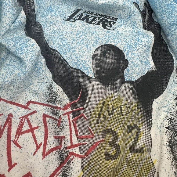 Vtg Magic Johnson Ts Sweatshirt Mens XL Lakers Crewneck 90s NBA All Over Print - Picture 5 of 16